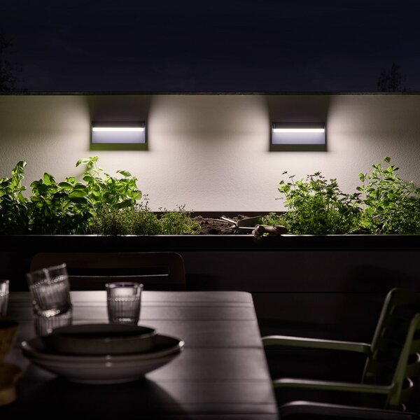 OSRAM Lampa LED pentru exterior ENDURA STYLE ROBUST gri închis IP54, Gri, Aluminiu, Modern, Soclu de perete jos