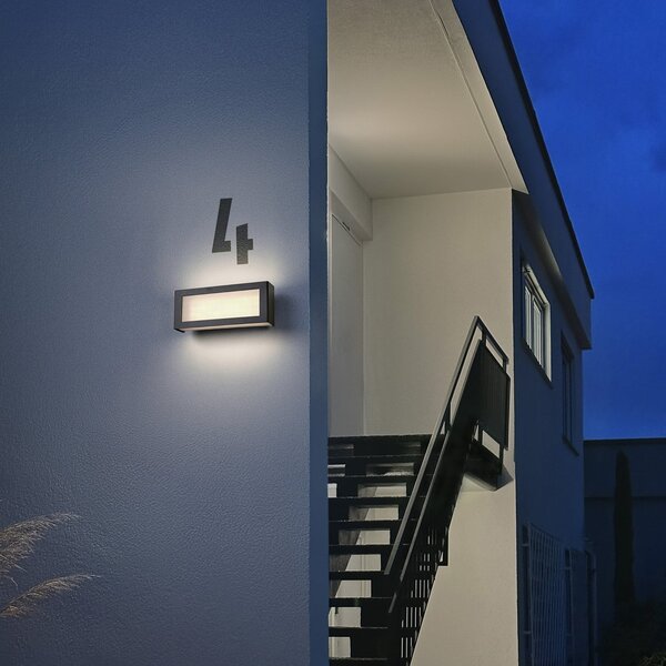 OSRAM Lampă LED pentru exterior ENDURA STYLE NOVA, gri închis, IP54, Gri, Aluminiu, Modern, Priză de perete sus / jos