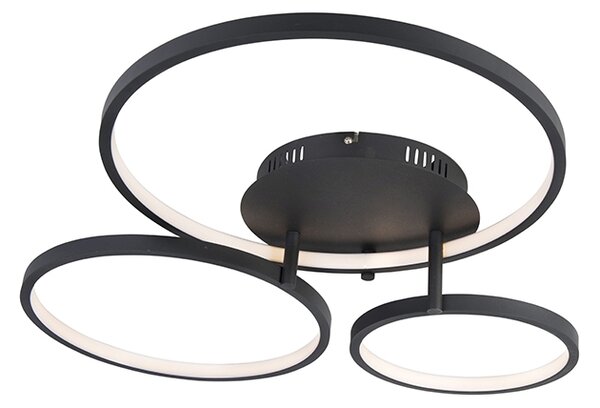 Plafoniera modernă neagră cu LED și dimmer - Rondas