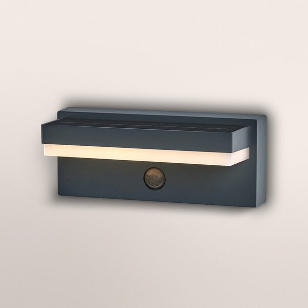 OSRAM Lampa solară ENDURA STYLE ROBUST gri, senzor IP54 USB, Gri, Aluminiu, Modern, Perete unghiular