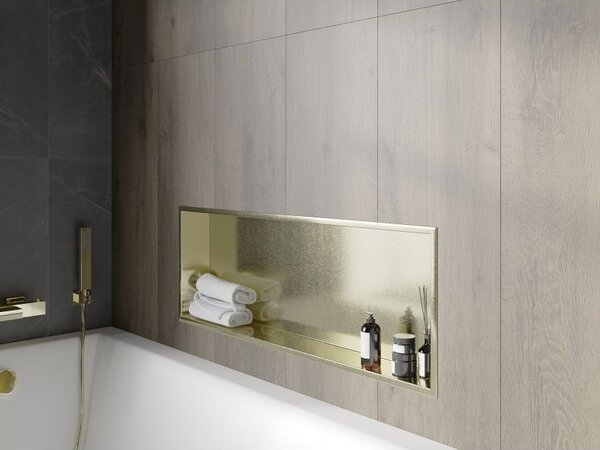 Mexen X-Wall-R, raft de perete cu guler 90 x 30 cm, auriu lucios, 1950903010