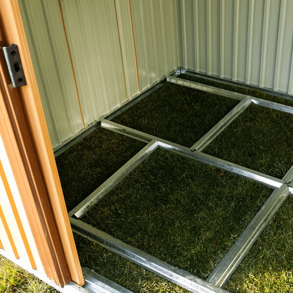 KONDELA Căsuţă pentru grădină din tablă pentru scule, maro deschis / maro închis, 2,6x2m, HAMAL TYPE 2