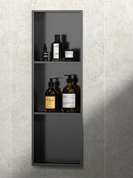 Polysan Polysan, poliță de perete INSERTA, 270x810 mm, oțel inoxidabil, antracit, 1301-27B