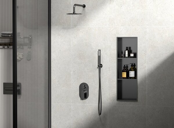 Polysan Polysan, poliță de perete INSERTA, 270x810 mm, oțel inoxidabil, antracit, 1301-27B