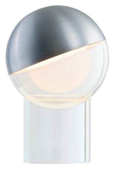 FRANDSEN Lampa de masă cu LED Pila, culoare aluminiu, 20 cm, dimabilă, reglabil, Metalic, Camera de zi / sufragerie, Plastic, Modern