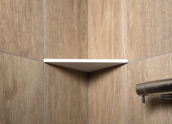 Sapho Sapho, poliță de colț ABELINE Rockstone 200x12x200mm, alb mat, AE200-0101