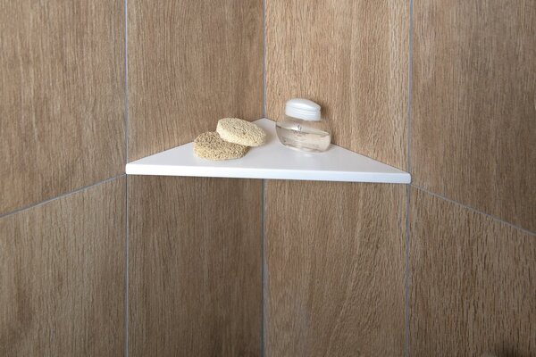 Sapho Sapho, poliță de colț ABELINE Rockstone 200x12x200mm, alb mat, AE200-0101