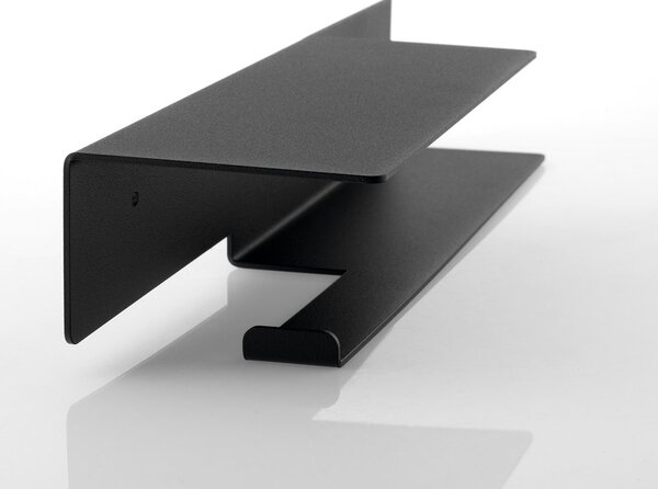 Sapho Sapho, Suport hârtie igienică cu raft 35x7x9,5cm, negru mat, 33214