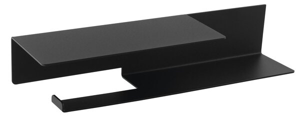 Sapho Sapho, Suport hârtie igienică cu raft 35x7x9,5cm, negru mat, 33214