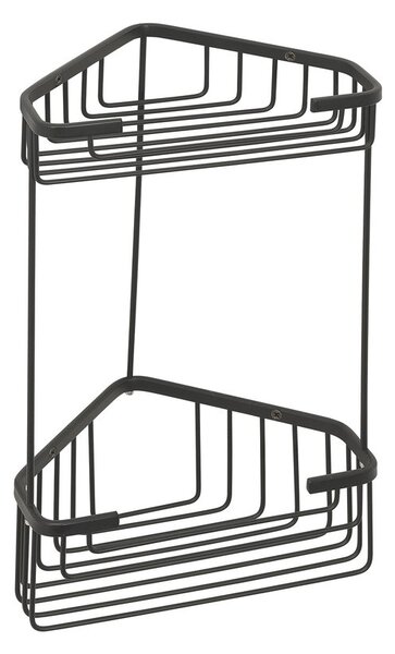 Gedy Sapho, poliță de colț SMART cu două etaje 200x325x151mm, negru mat