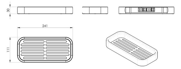 Sapho Sapho, raft SMART, 241x30x111mm, crom, 3218