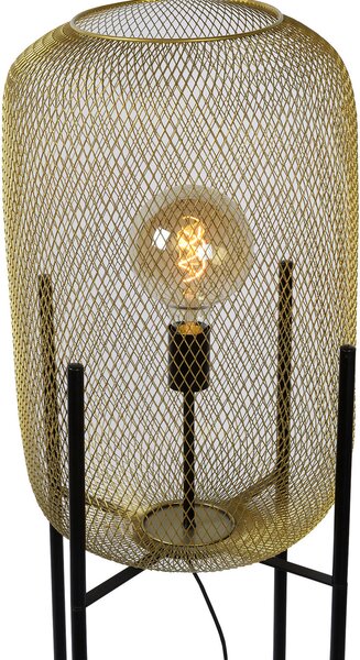 Lucide Lampadar Mesh cu patru picioare, auriu, Auriu / Alamă, Camera de zi / sufragerie, Metal, Vintage