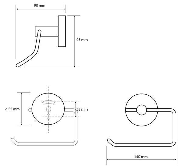 Sapho Sapho, suport pentru hârtie igienică X-ROUND E, crom, XR704