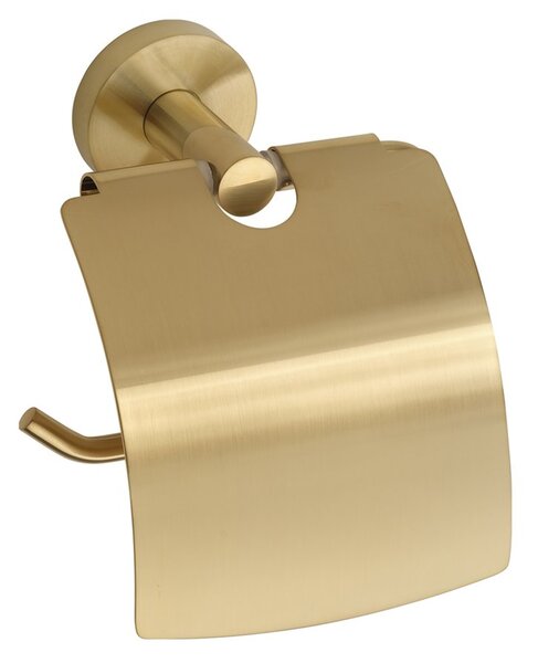 Sapho Sapho, suport hârtie igienică X-ROUND GOLD cu capac, auriu mat, XR732GB