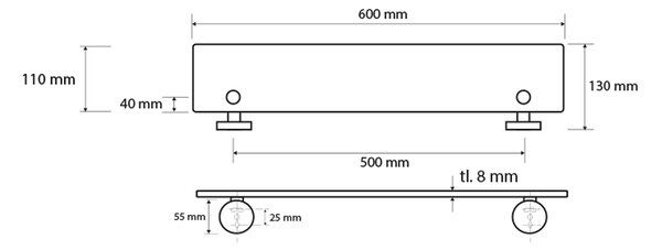 Sapho Sapho, poliță de sticlă X-ROUND 600x130mm, XR610