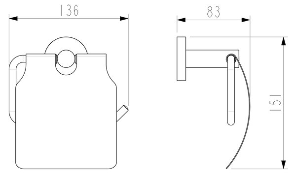 Sapho Sapho, suport hârtie igienică X-ROUND, cu capac, crom, XR732
