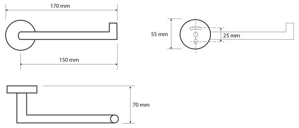 Sapho Sapho, suport hârtie igienică X-ROUND, crom, XR703
