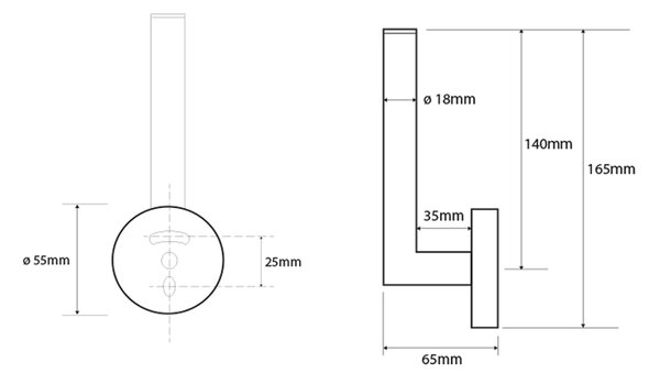 Sapho Sapho, suport pentru hârtie igienică de rezervă X-ROUND, crom, XR701