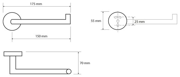 Sapho Sapho, suport hârtie igienică X-ROUND WHITE, mat alb, XR703W