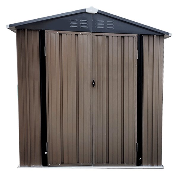 KONDELA Depozit grădină pentru scule din tablă, maro / antracit, 2x1,3 m, RADOL