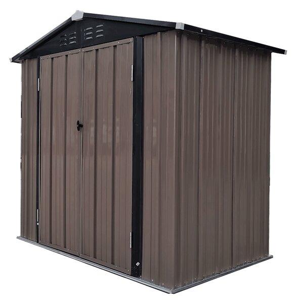 KONDELA Depozit grădină pentru scule din tablă, maro / antracit, 2x1,3 m, RADOL