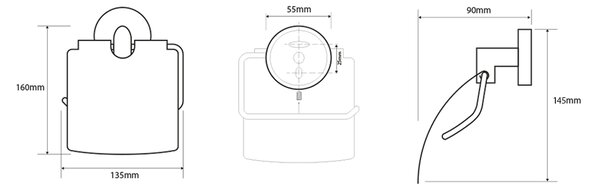 Sapho Sapho, suport pentru hârtie igienică X-STEEL cu capac, oțel inoxidabil periat, XS701