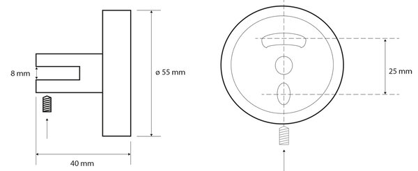 Sapho Sapho, X-ROUND E pereche de suporturi pentru rafturi fără sticlă, 8 mm, crom, XR009