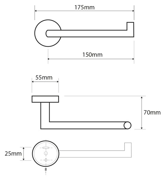 Sapho Sapho, suport hârtie igienică X-STEEL fără capac, oțel inoxidabil periat, XS700