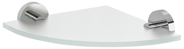 Sapho Sapho, poliță din sticlă colț X-ROUND, sfert de cerc 200x200mm, sticlă crom/lapte, XR009-01