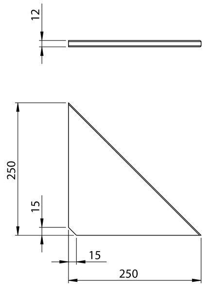 Sapho Sapho, Raft de colț ABELINE Rockstone 250x250mm, alb mat, AE250-0101