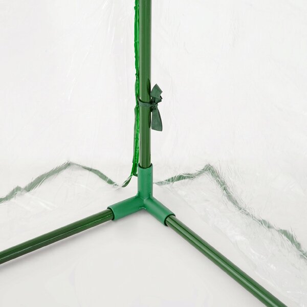 Outsunny Tunel de oțel pentru grădină cu seră și capac din PVC, 200x100x80 cm, transparent și verde | Aosom Romania