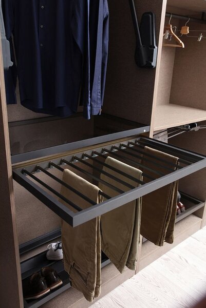 Suport extensibil Premium pentru pantaloni, gri antracit