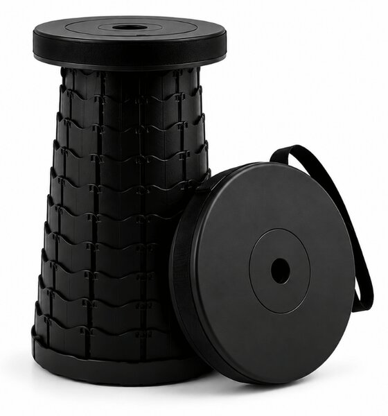 Scaun de camping CAMPIO telescopic 45 cm, negru