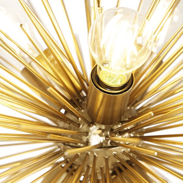 Lampă suspendată Art Deco aurie cu 6 lumini - Mătură