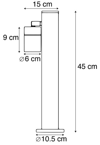 Lampă de exterior negru 45 cm reglabilă IP44 - Solo