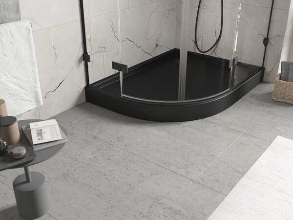 Mexen Flow+, cădiță de duș asimetrică, cu un sfert de cerc, dreapta, 100 x 90 cm, negru mat, 46Q709010RH