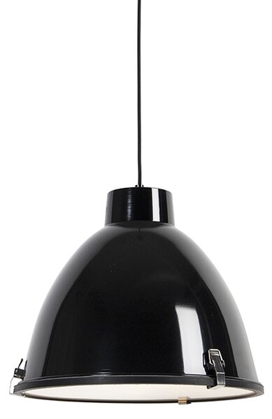 Lampă suspendată industrială neagră de 38 cm reglabilă - Anteros