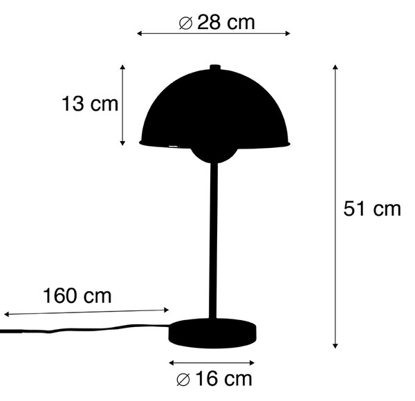 Lampă de masă retro negru cu auriu - Magnax
