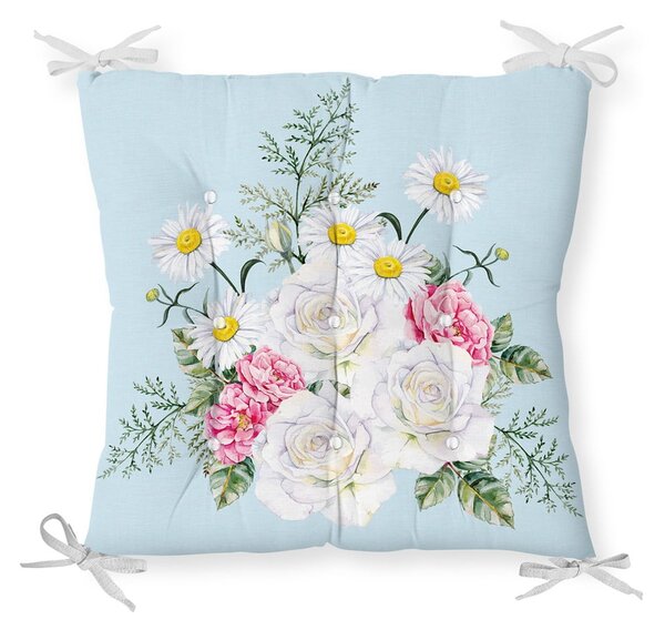 Pernă pentru scaun cu amestec de bumbac Minimalist Cushion Covers Spring Flowers, 40 x 40 cm