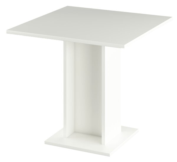KONDELA Masă de sufragerie, albă, 79x79 cm, EUGO