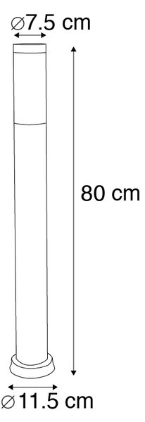 Lampă de stradă exterioară inteligentă antracit 80 cm incl. Wifi P45 - Rox