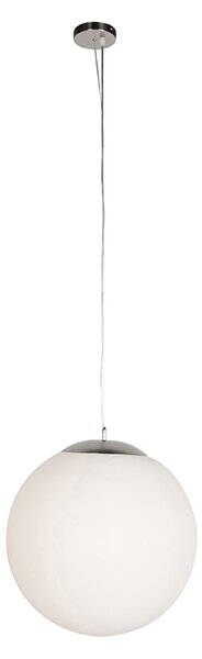 Lampă suspendată inteligentă scandinavă argintie cu sticlă opal 50cm incl. WiFi A60 - Ball 50