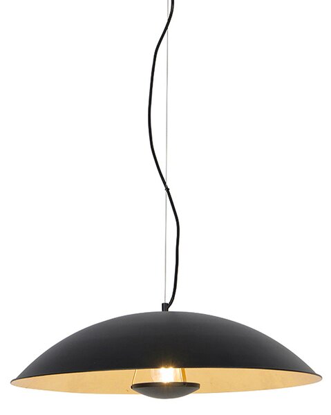 Lampă suspendată vintage neagră cu aur 60 cm - Emilienne Novo