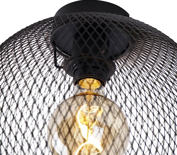 Plafoniera moderna neagra 30 cm - Mesh Ball