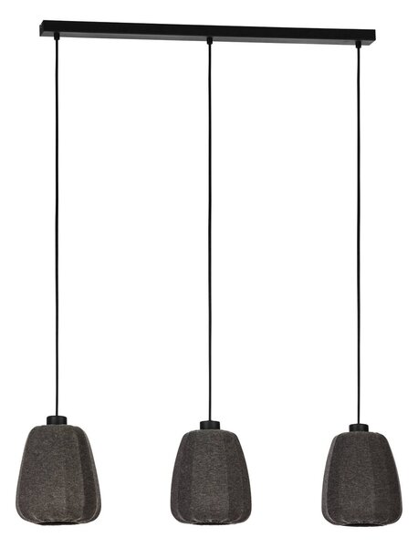 EGLO Barlaston lampă suspendată abajururi textil 3 bec, reglabil, Negru, Camera de zi / sufragerie, Țesătură / Textil