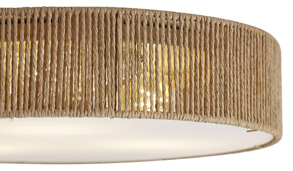 Plafonieră Japandi naturală cu abajur 46cm 3 lumini - Luz