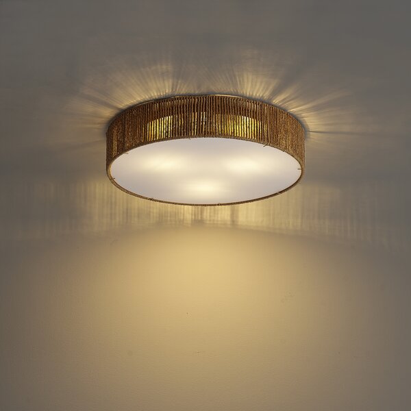 Plafonieră Japandi naturală cu abajur 46cm 3 lumini - Luz