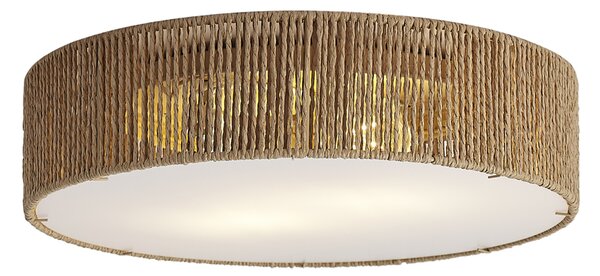 Plafonieră Japandi naturală cu abajur 38cm 2 lumini - Luz
