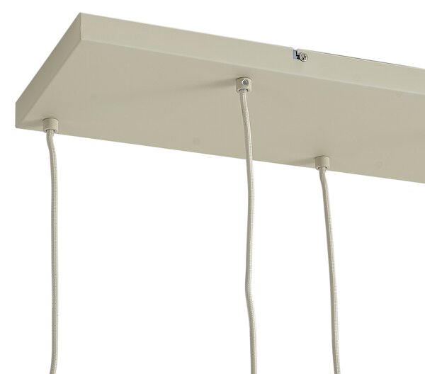 Lampă suspendată scandinavă bej cu sticlă albă cu 6 lumini - Wisp
