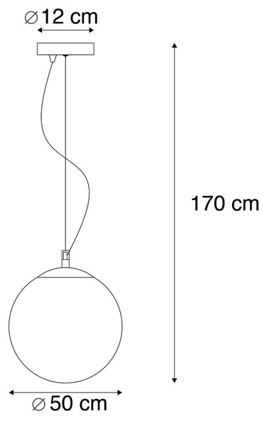 Lampă suspendată modernă alamă cu sticlă fumurie 50 cm - Ball